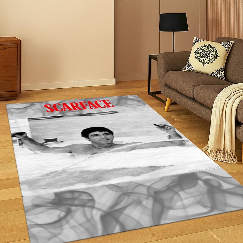 3D Ковер Scarface Классический Фильм Тони для Спальни Гостиной Дивана Игровой Комнаты Придверный Коврик Домашний Декор, Детская Игровая Зона Ковер Нескользящий