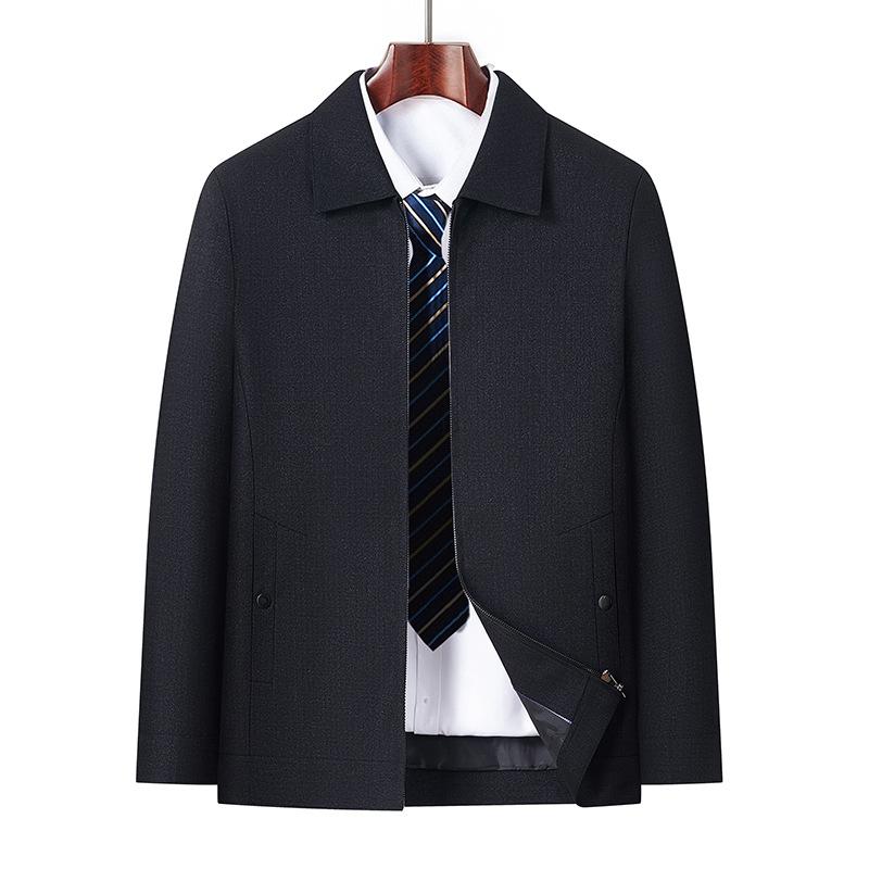 Весенняя и осенняя мужская куртка для мужчин среднего и пожилого возраста, деловая повседневная мужская куртка с лацканами