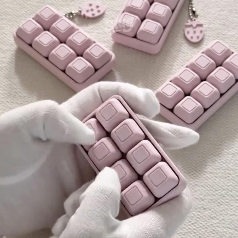 8 Keys Keyboard Keychain Finger Button Mechanical Keyboard Keychain Children