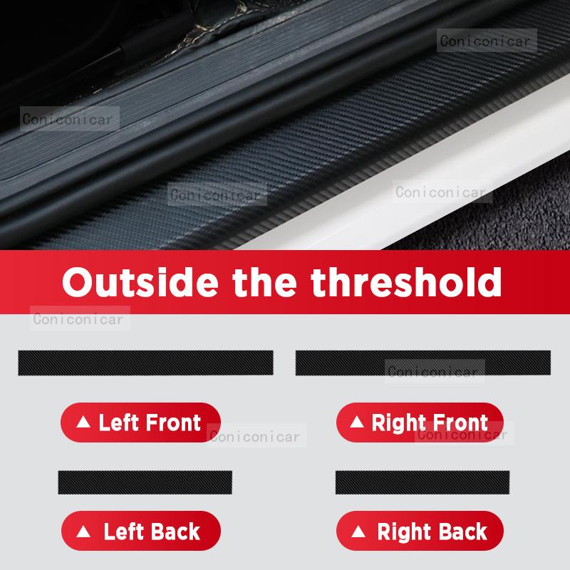 Наклейка на порог двери из углеродного волокна для CHERY OMODA C5 2022-2025, накладка на порог, защита от царапин, аксессуары для внутренней отделки