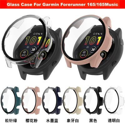 Чехол из ПК + закаленного стекла для Garmin Forerunner 165 165Music Защитная пленка для экрана высокой четкости для Forerunner165 Music чехол для часов