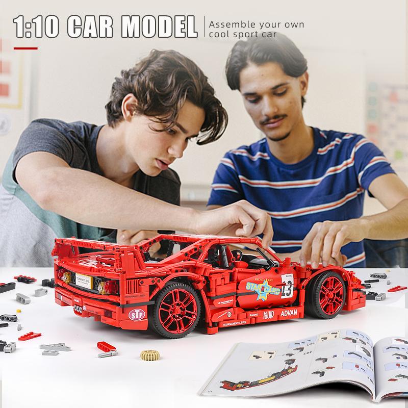 MOULD KING 13095 Техническая 1:10 Модель автомобиля APP RC F40 Супер спортивный автомобиль MOC-98701 Строительные блоки Кирпичи Игрушки Дети Подарки на день рождения