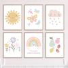 Sun Rainbow Butterfly Flowers Fruit Wall Art Canvas Painting Nordic Poster And Prints Bedroom Wall Pictures Girl Kids Room Decor