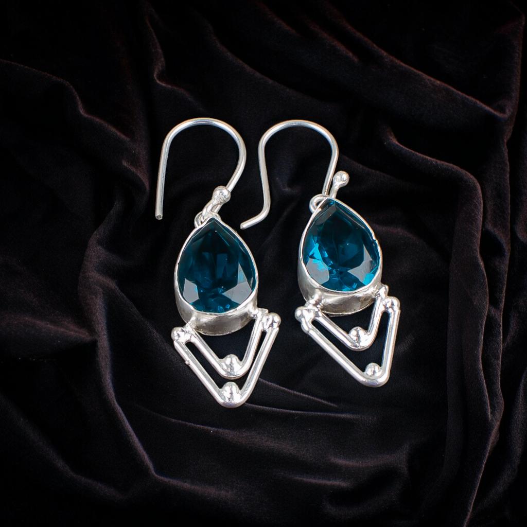 Apatite Gemstone 925 Stamped Silver Ethnic Jewelry Earrings For Anniversary Gift EE-39-12
