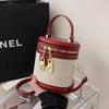 Retro Bucket Bag for Women New Fashion Contrast Color Cylinder Party Handbags Temperament Single Shoulder Crossbody Bags