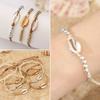 New Beach Jewelry Gold Silver Ethnic Weave Rope Bangles Shell Bead Bracelets Adjustable Bohemia