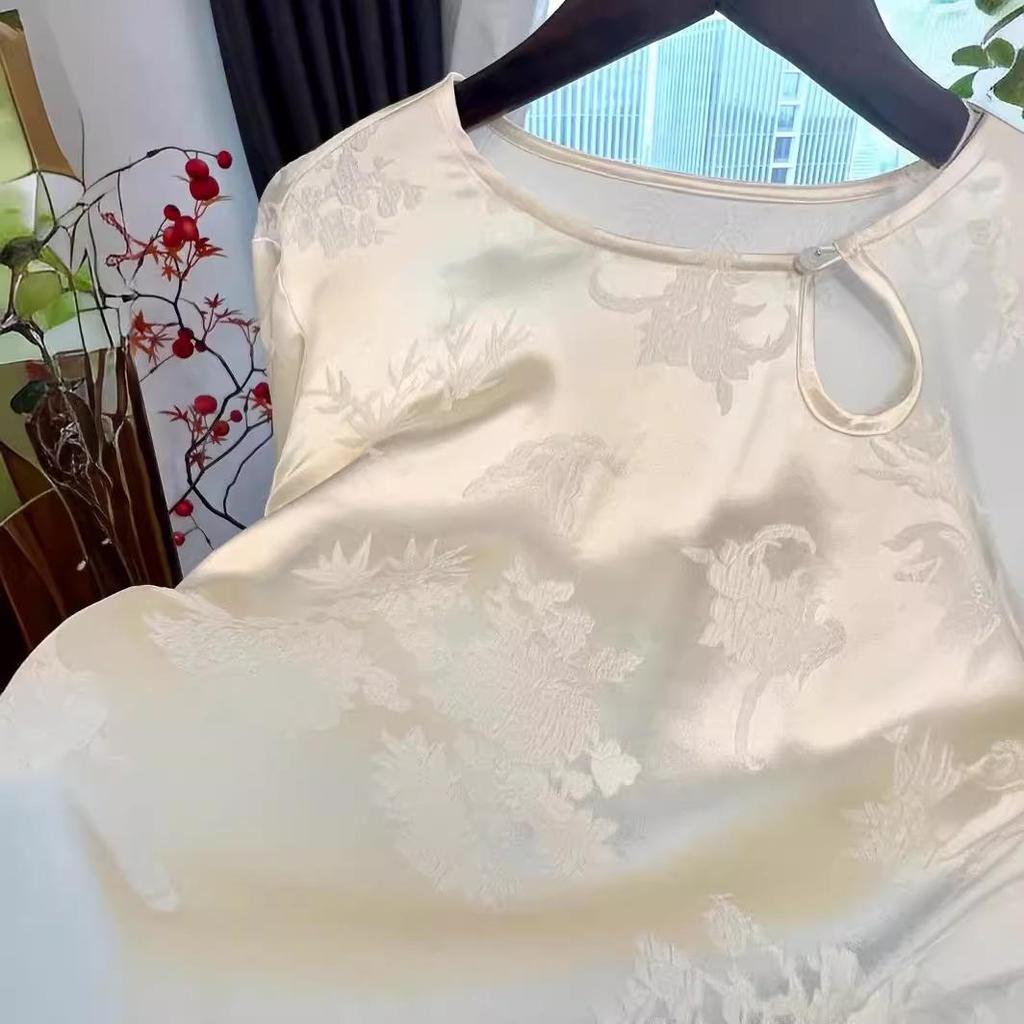 Шелковый креп Национальный стиль Дзен Чайный художник Топ