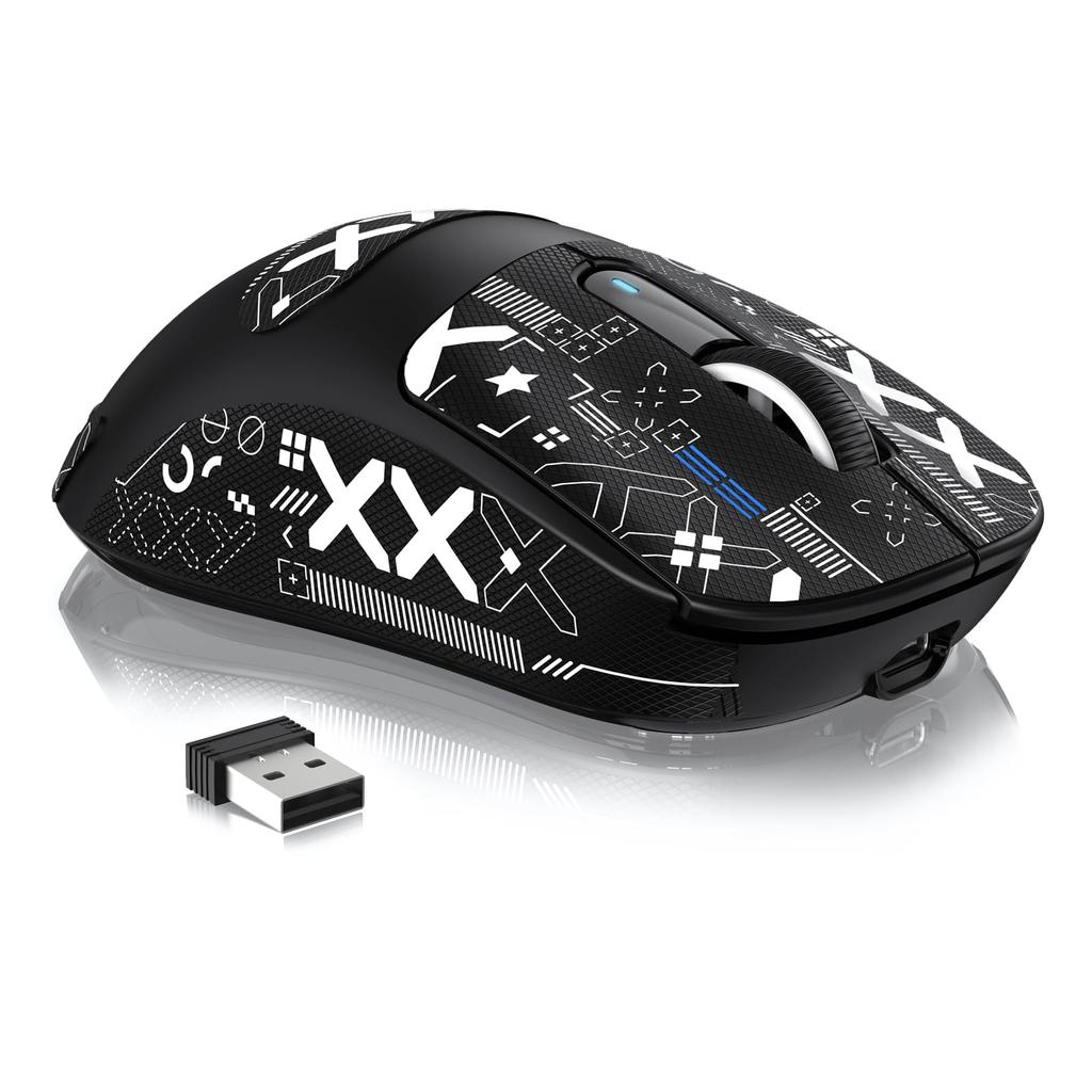 SHARK X3Max Gaming Lightweight PAW3950 42000 DPI Cloud Driver New Fast Click 100 Million Click Ergonomic FPS Gaming Black with A.JAZZxATTACK Mouse,