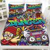 Музыка Цвет Граффити Танцор Узор Лист Трехкомпонентное Постельное Белье с Цифровой Печатью Дети Взрослый