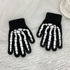 Knitting Gloves Skeleton Head Full Fingers Print Warm Breathable Slip Non Horror Gloves Boy Han W7Q4