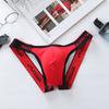 Мужские эротические трусики-стринги, сексуальные хлопковые дышащие трусы с низкой талией, дышащие двойные стринги с мочевым пузырем