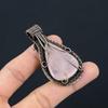Rose Quartz Jewelry, 999 Copper Wire Wrapped Pendant Handmade Gemstone Jewelry, Gifts For Wife Brand New Pendant