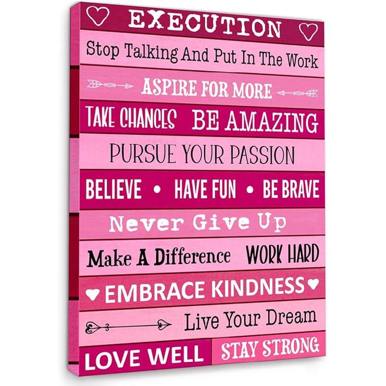 Gwisml Execution Quotes Wall Art,Purple pirational Canvas Frame Paintings For Office Home Workplace Wall Art Decor