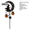 Automatic Light for Walkway Solar Halloween Witch Pumpkin Moon Garden Stake Light, Waterproof on Crescent Metal Yard Ornaments with Lantern,
