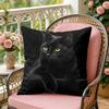 Black Cat Printed Cushion Cover Soft Plush Throw Pillow Cover DoubleSided Decorative Cushion Case Sofa Bedroom Home Decor