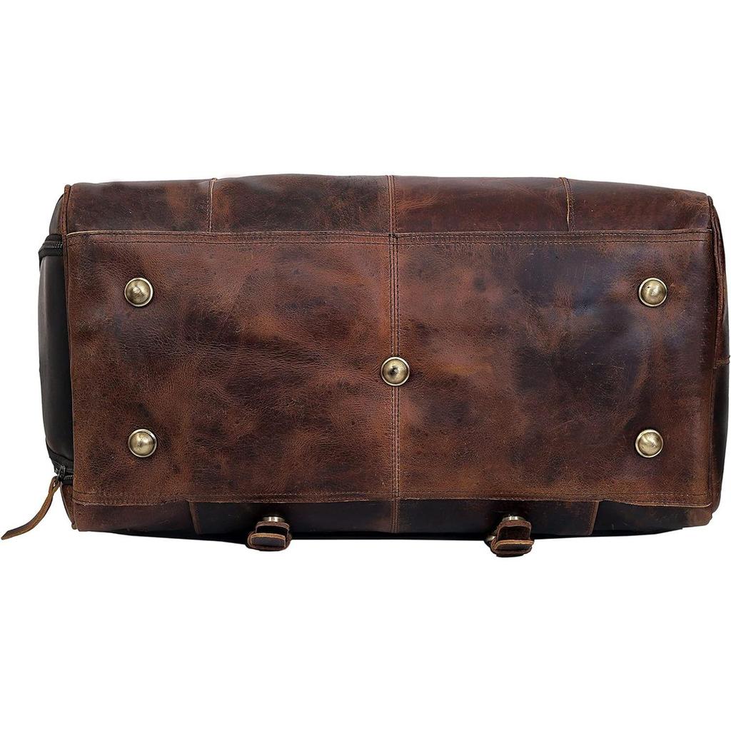 Leather Duffle Bags For Men's Leather Weekender Bag For Women Full Grain Overnight Sports Gym Duffle