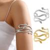 Bohemian Snake Pendants Charm Upper Bracelet Arm Chain Metal Hollow Out Geometric Pattern Retro Arm Cuff Bangle Body Jewelry