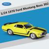 WELLY 1/24 1970 Ford Mustang BOSS 302 гоночный автомобиль литой металлический спортивный автомобиль транспортные средства модель коллекция детские подарки