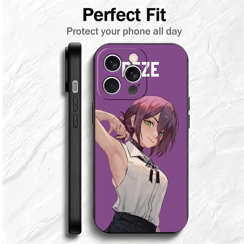 Аниме Персонаж R-Reze CSM Мягкий Чехол для Телефона для iPhone 16 16E 17 Air 15 Pro Max 14 Plus 13 Mini 11 12 7 Черный Чехол Задняя Панель