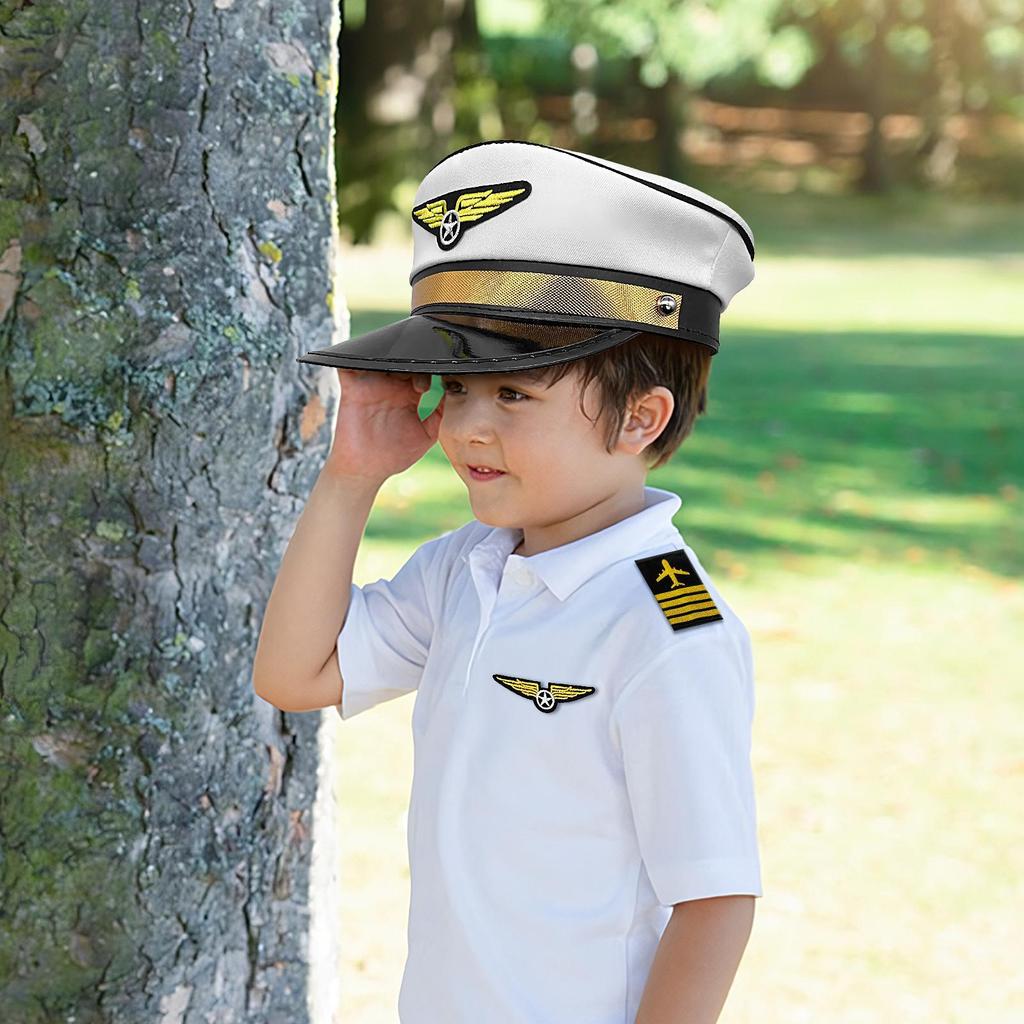 Аксессуары для костюма для детей Костюм капитана пилота авиалиний Аксессуар для переодевания Ролевая игра Униформа Часть Взрослые Дети Носят Шляпу Галстук
