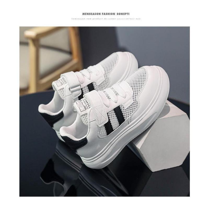 61 Show Little White Shoes Весна и лето Новые дышащие сетчатые туфли для девочек Легкая спортивная обувь для мальчиков