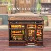 CUTEBEE Book Nook Kit 3D DIY Dollhouse with LED Light Bookshelf Insert Street Shop Series Miniature Model For Home Party Decor