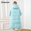 Cinemore Женская куртка, зима 2024, теплые длинные парки, верхняя одежда с капюшоном, женская одежда, модный пуховик, женское пальто 06