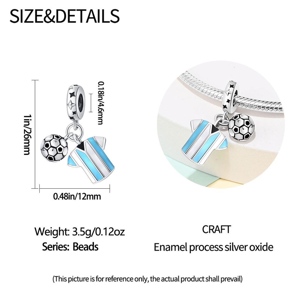 Copper Sports Badminton Football Dumbbells Beads Dangle Fit Charms Copper Original Bangle Bracelet Diy Jewelry