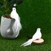 2Pcs White Doves Feather Artificial Foam Lover Peace Doves Bird Home Decor