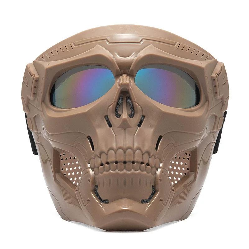 Goggles, face shield, full face impact resistance, tactical mask, outdoor military fan anti-fog mirror, riding Harley glasses mask