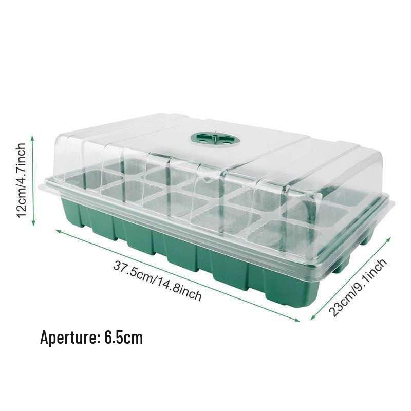 Thickened 6/12-Hole Seedling Tray with Rotating Switch & Transparent Lid for Heat and Moisture Retention