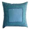 Декоративный чехол с застежкой-молнией Aqua Blue Chams 3D Sequins Bordered Pillow Chams Pillow Chams Silk Pillow Sham - Blue Celebrations