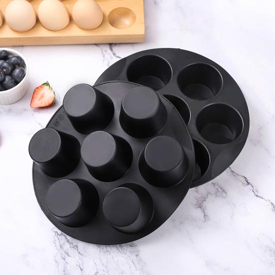 Силиконовые формочки для кексов, 7 формочек для кексов, противень с антипригарным покрытием, пищевые формочки для шоколадных тортов, аксессуары для фритюрницы