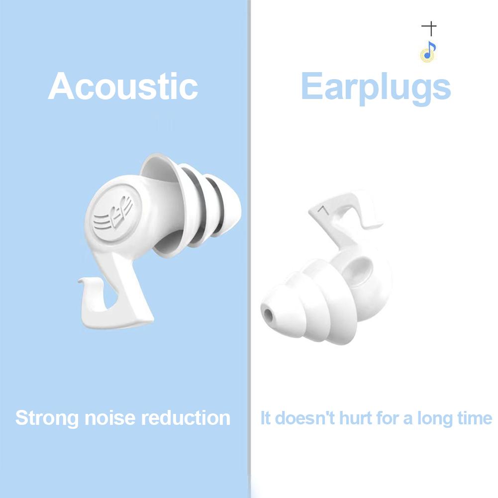 Three-layer Silicone Noise Reduction Earplugs Soft Comfortable Anti-noise Soundproof Reusable Washable Sleeping Mute Earplugs