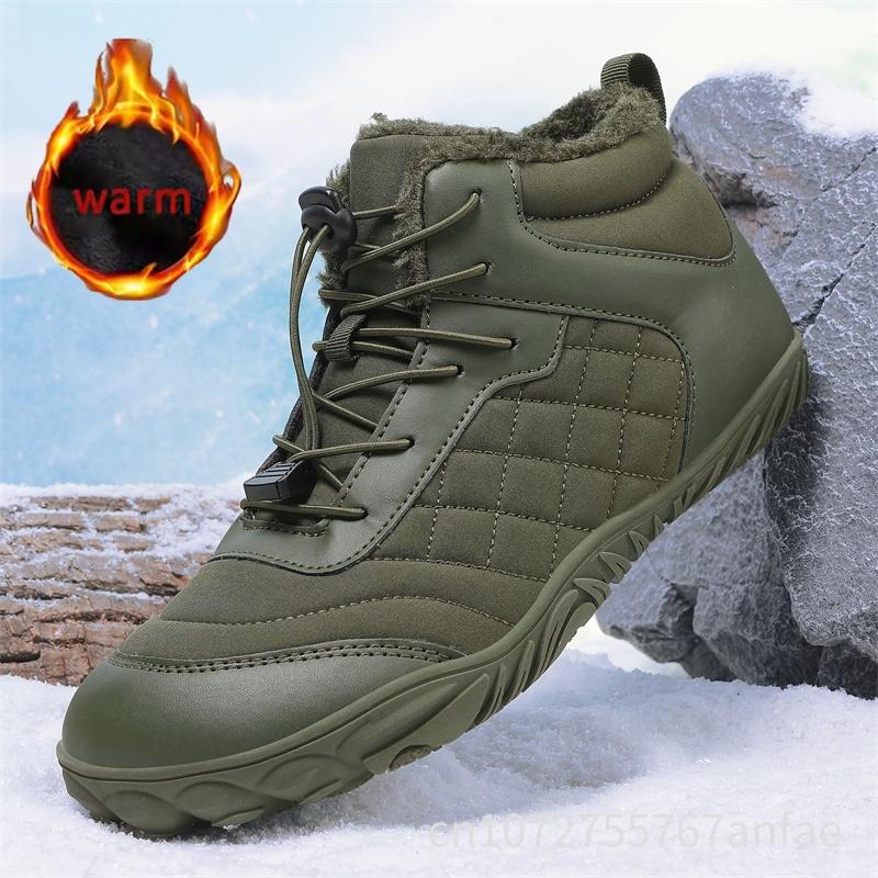 Winter Men's Women's Warm Snow Boots Waterproof Anti Slip Outdoor Hiking Boots Casual Winter Booties Plush Warm Cotton Boots