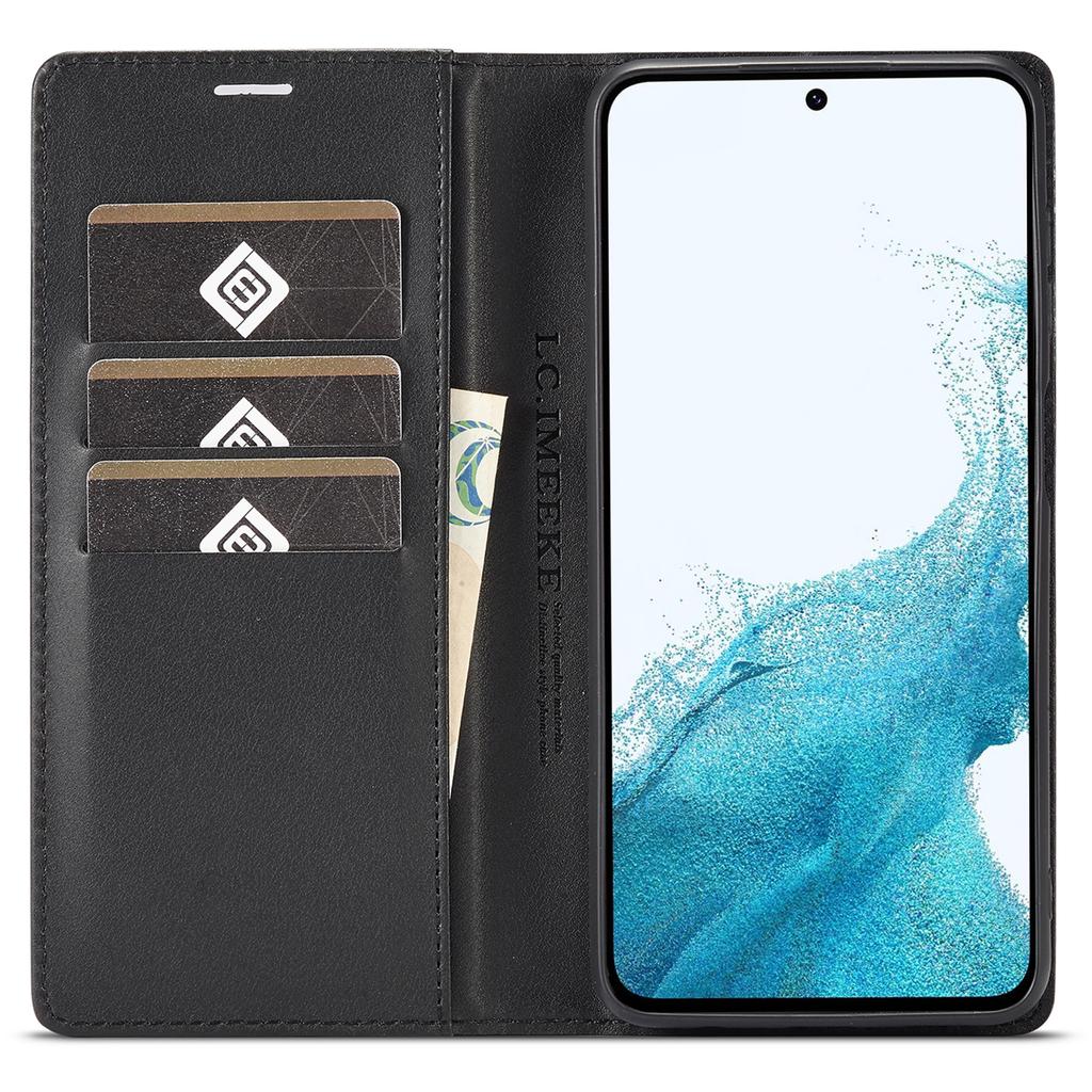 LC.IMEEKE Чехол для Samsung Galaxy S25+ Текстура углеродного волокна Чехол для телефона Подставка Держатель для карт