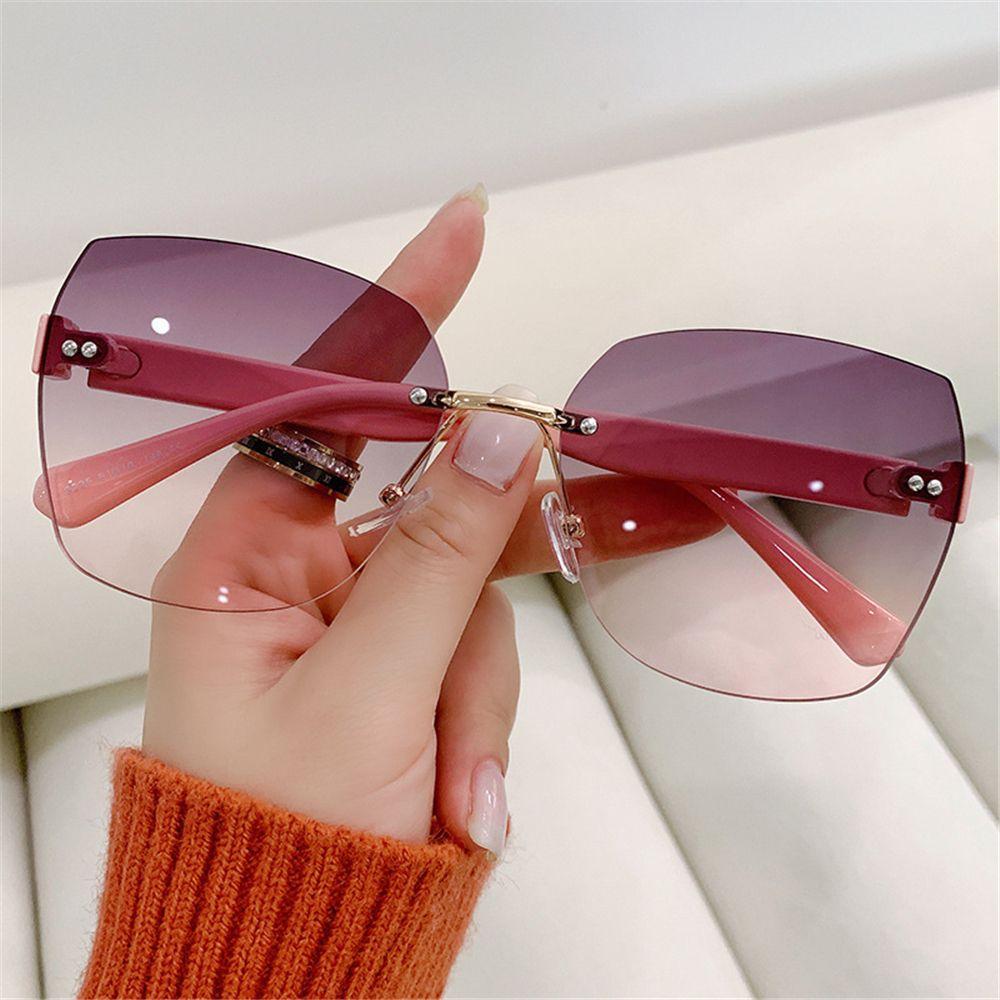 2022 New UV400 Vintage Women Shades Rimless Sunglasses Frameless Sun Glasses Gradient Sunglasses