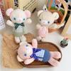 Cute Bow Strap Bear Plush Doll Cartoon Girl Heart Doll Bag Hanging Ornament Grab Machine Doll