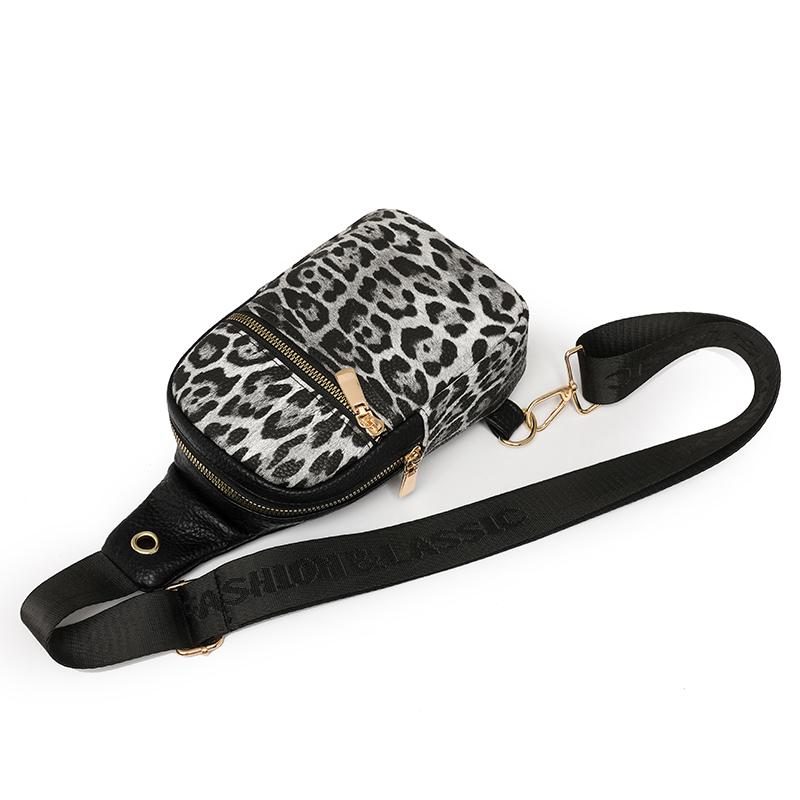 Нагрудная сумка с леопардовым принтом, женская сумка через плечо, контрастная по цвету сумка для мобильного телефона на плечо, маленькая сумка