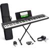 Alesis Digital Piano, 88-Key Full-Size Keyboard, Beginner Piano Lessons Included, Portable with Sustain Pedal, Carrying Bag, Stand, Headphones,