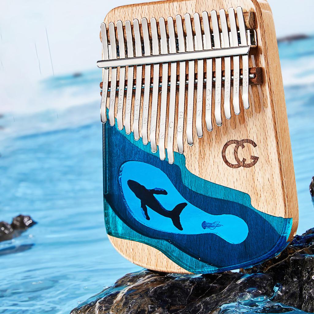 Портативное пианино для большого пальца, несколько тонов, мини-калимба из смолы, щипковый музыкальный инструмент, 17 тонов, кит