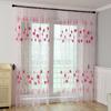 Transparent Window Drapes Romantic Tulle Curtain Flower Pattern Sheer Curtain  Bedroom