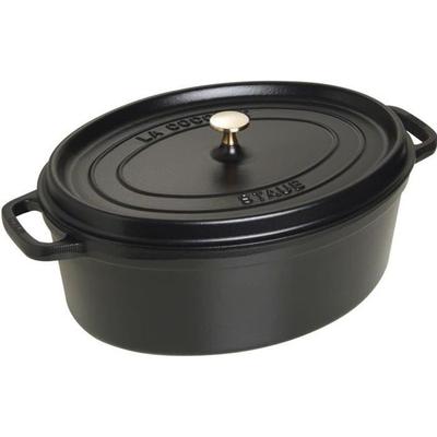 Овальная кокотница - STAUB - 405093700 - Ø 37 см - Матовый черный - 8 литров