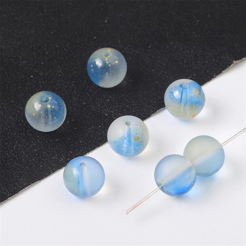 Аксессуары для украшений своими руками: 50 матовых стеклянных бусин с золотым порошком для ожерелий, браслетов, сережек