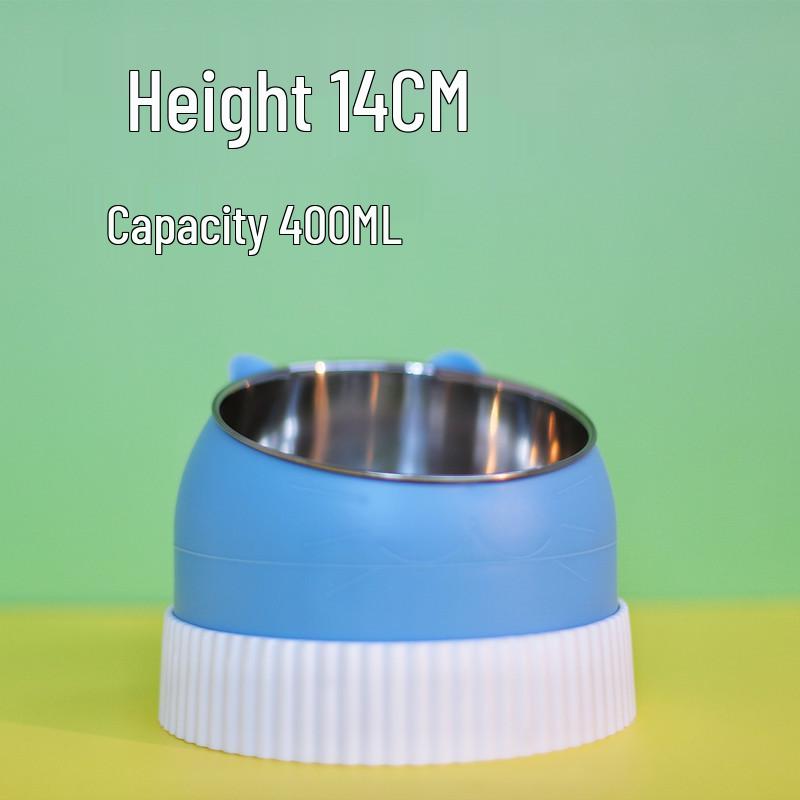 Приподнятые миски для питомцев из нержавеющей стали и керамики - Конструкция против опрокидывания для кошек и собак, Защищает шейные позвонки, Набор с двойной миской