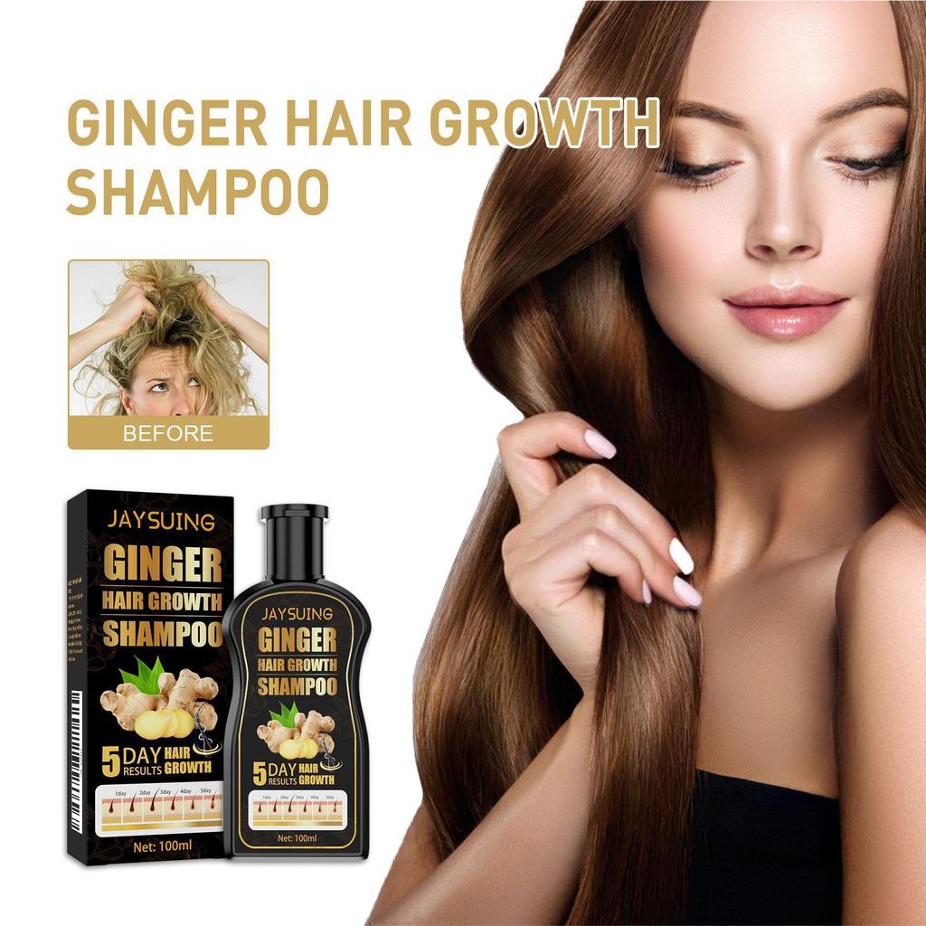 Шампунь для роста волос с имбирем, контроль жирности, удаление перхоти, увлажнение, питание кожи головы, восстановление поврежденных волос, шампунь для роста волос