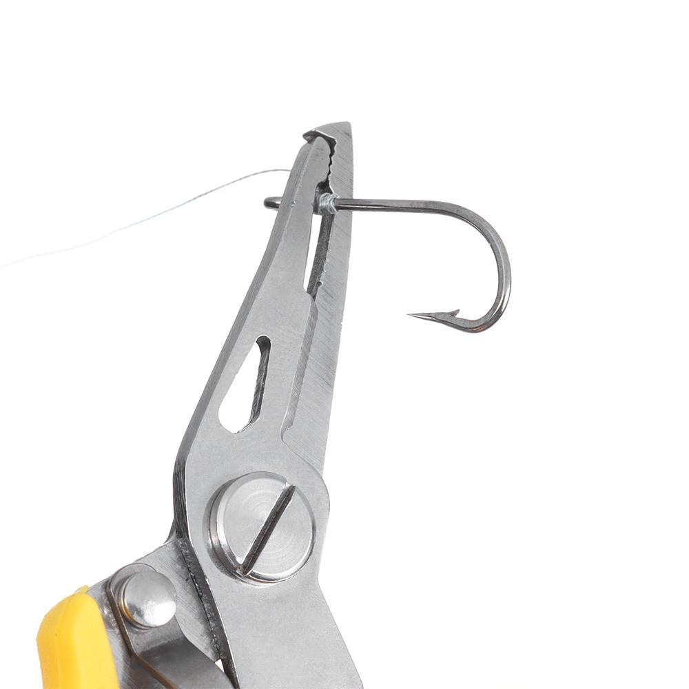 with Lanyard Plastic Handle Stainless Steel Scissor Hook Removers Bait Line Cutter Fishing Pliers