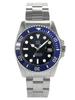 20 ATM Water Resistant Watch Ceramic Bezel Calendar Watch Metal Band X [HYAKUICHI 101] Diver's Men's (Blue Blue)