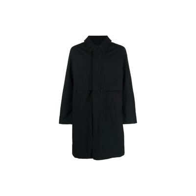 FW22 Однотонное пальто с лацканами на молнии с длинными рукавами Мужские пальто Черный HP1346