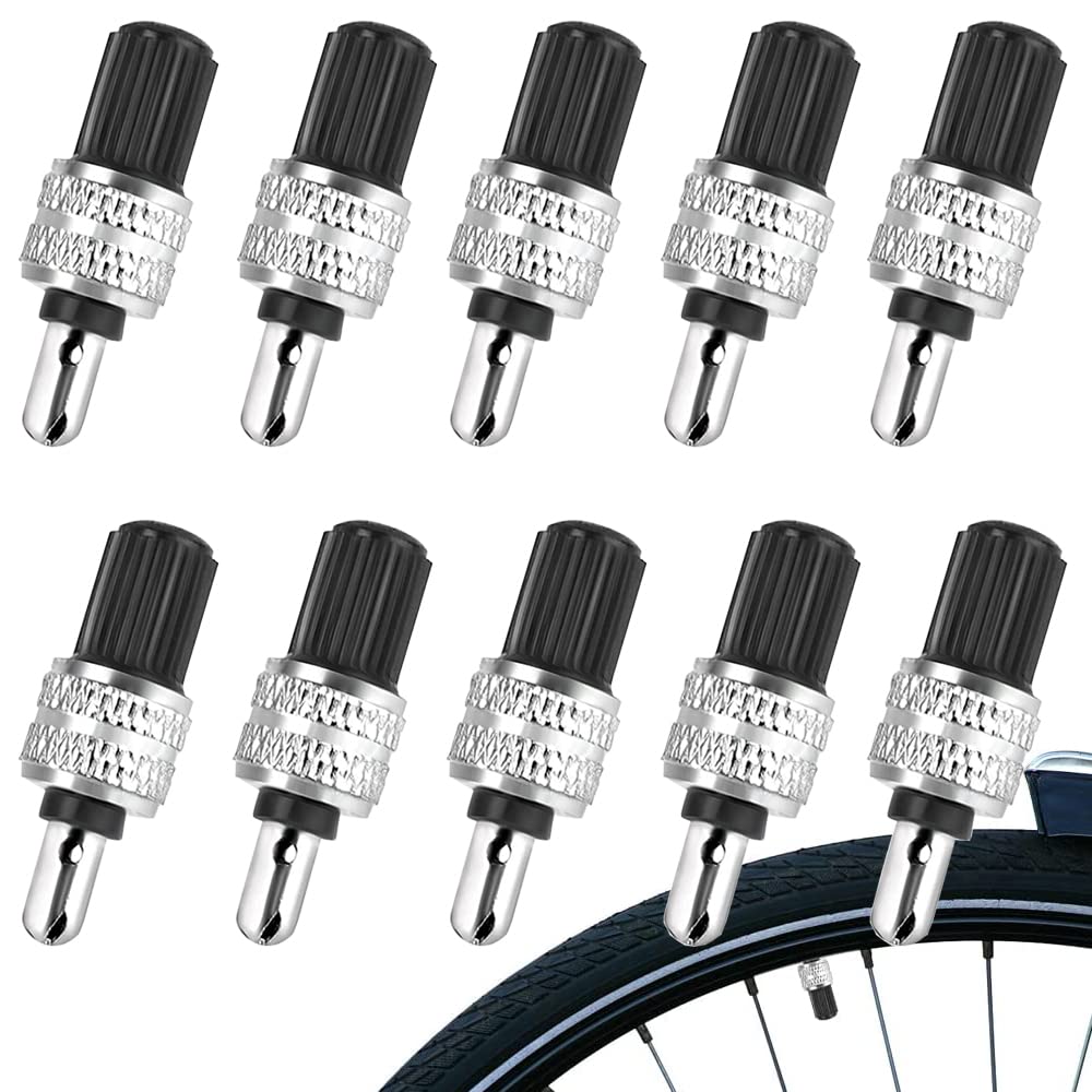 TBDBNR Велосипедный воздушный клапан с длительным сроком службы, набор из 10 клапанов, сердечник клапана, преобразование в английский стиль, легко заменяется для велосипедов, не требуется резина для насекомых, легкий